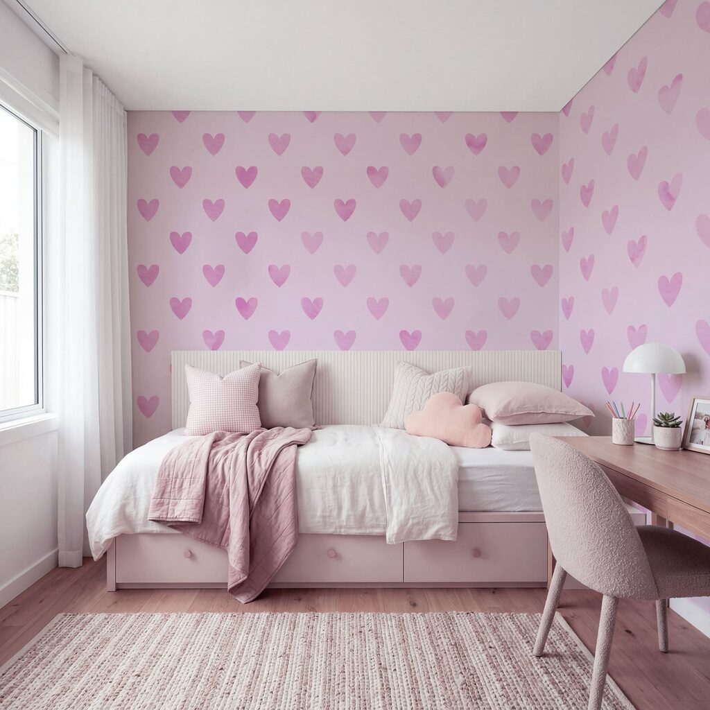 Pink hearts on a pink background Pink hearts on a pink background