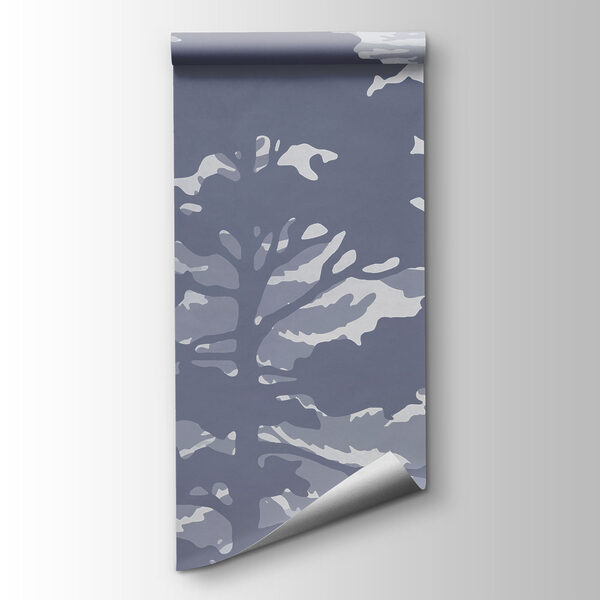 Group of trees in a foggy forest