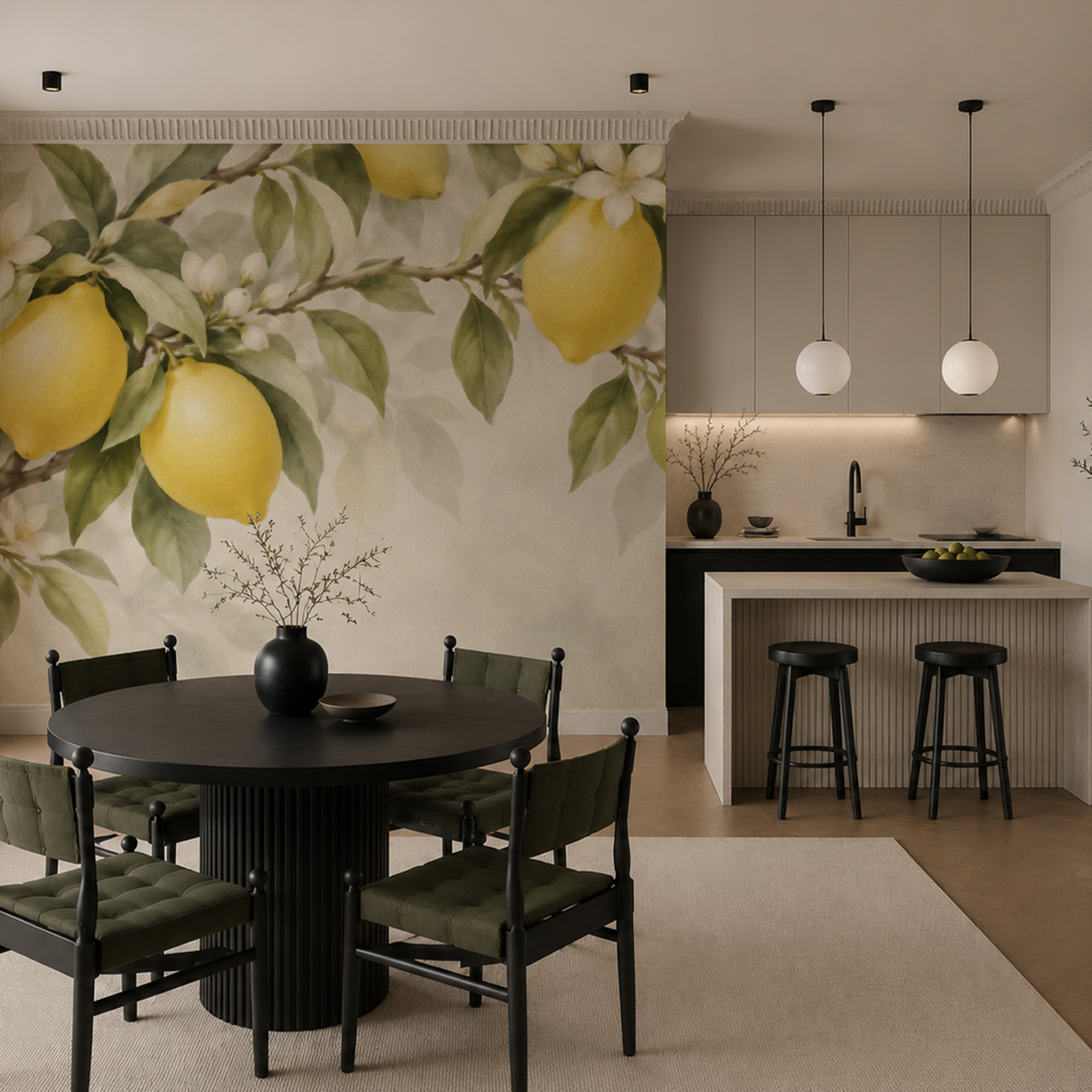 Lemons on a tree branch
