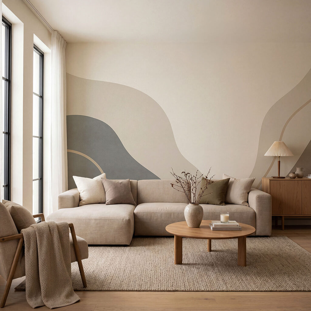 Smooth curves in soft neutral tones Smooth curves in soft neutral tones