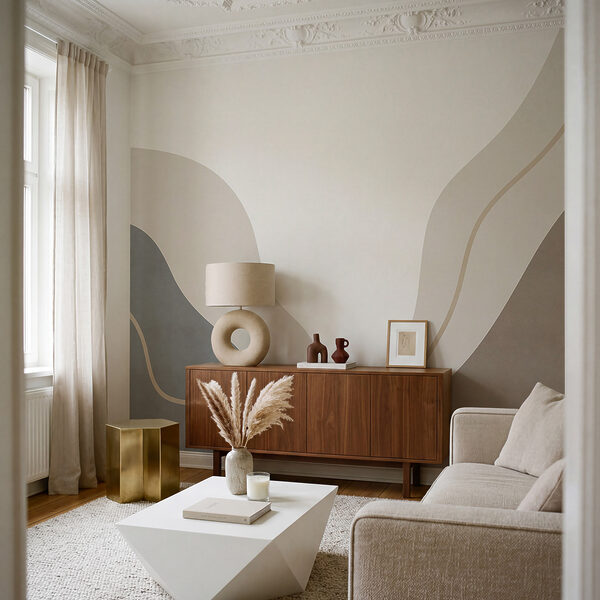 Smooth curves in soft neutral tones Smooth curves in soft neutral tones