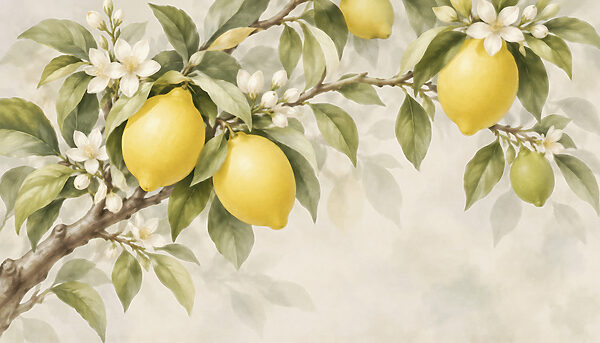 Lemons on a tree branch