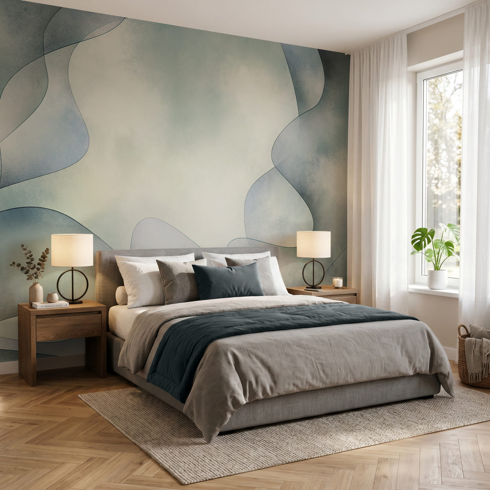 White and blue background with a curved pattern White and blue background with a curved pattern