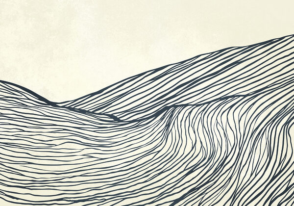 Black and white drawing of a mountain Black and white drawing of a mountain