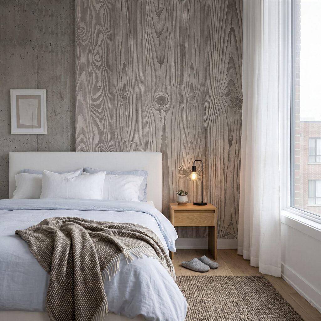 Nature-inspired neutral wood pattern