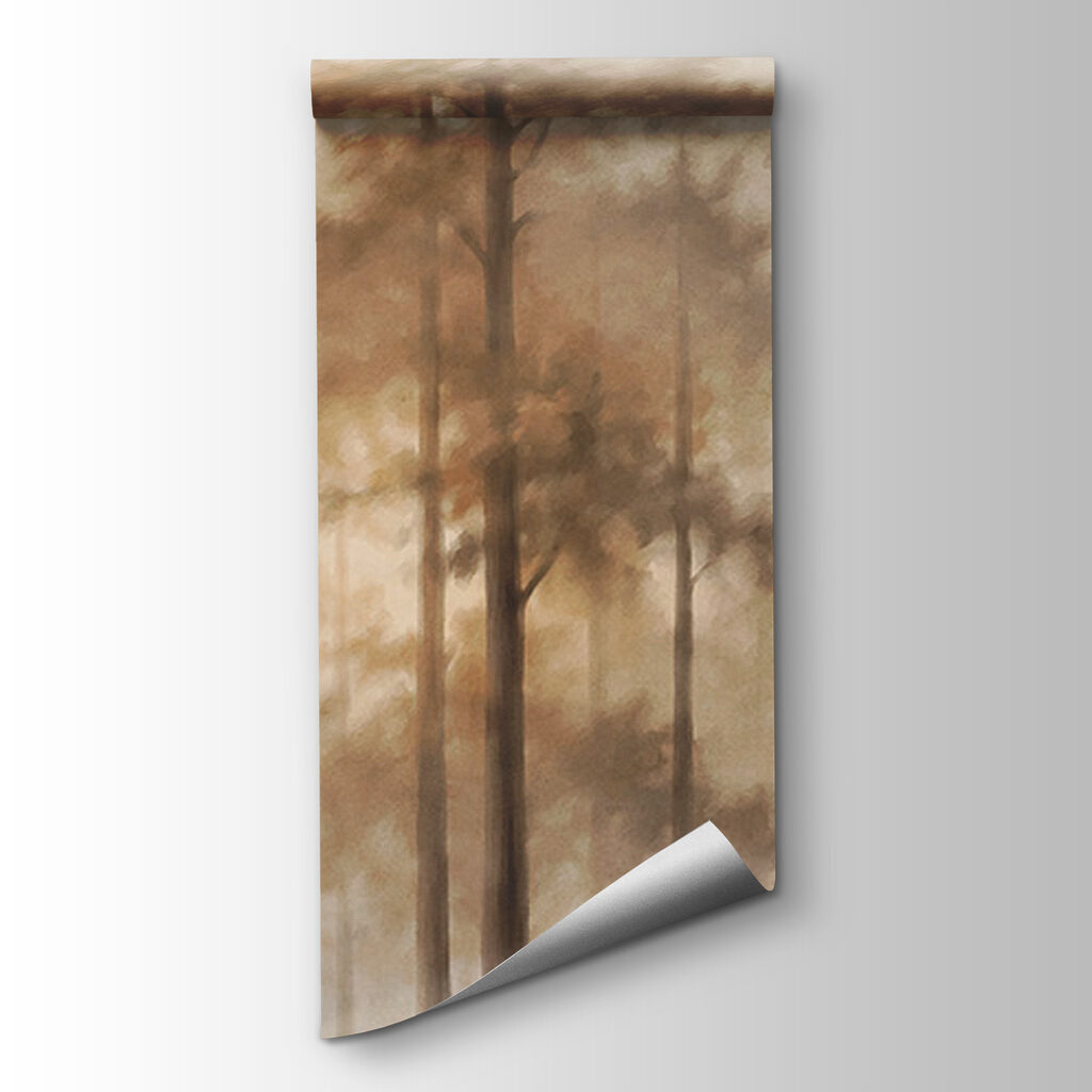 Foggy forest with trees