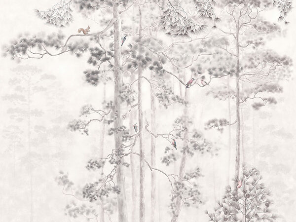 Wall mural Painting of trees and birds (SKU: u78449v2)