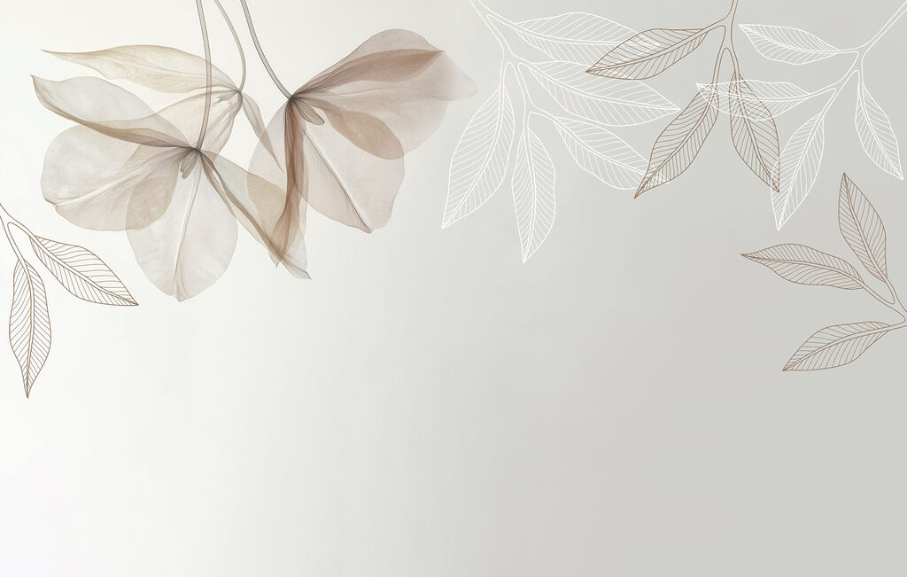 Delicate leaves in subtle hues