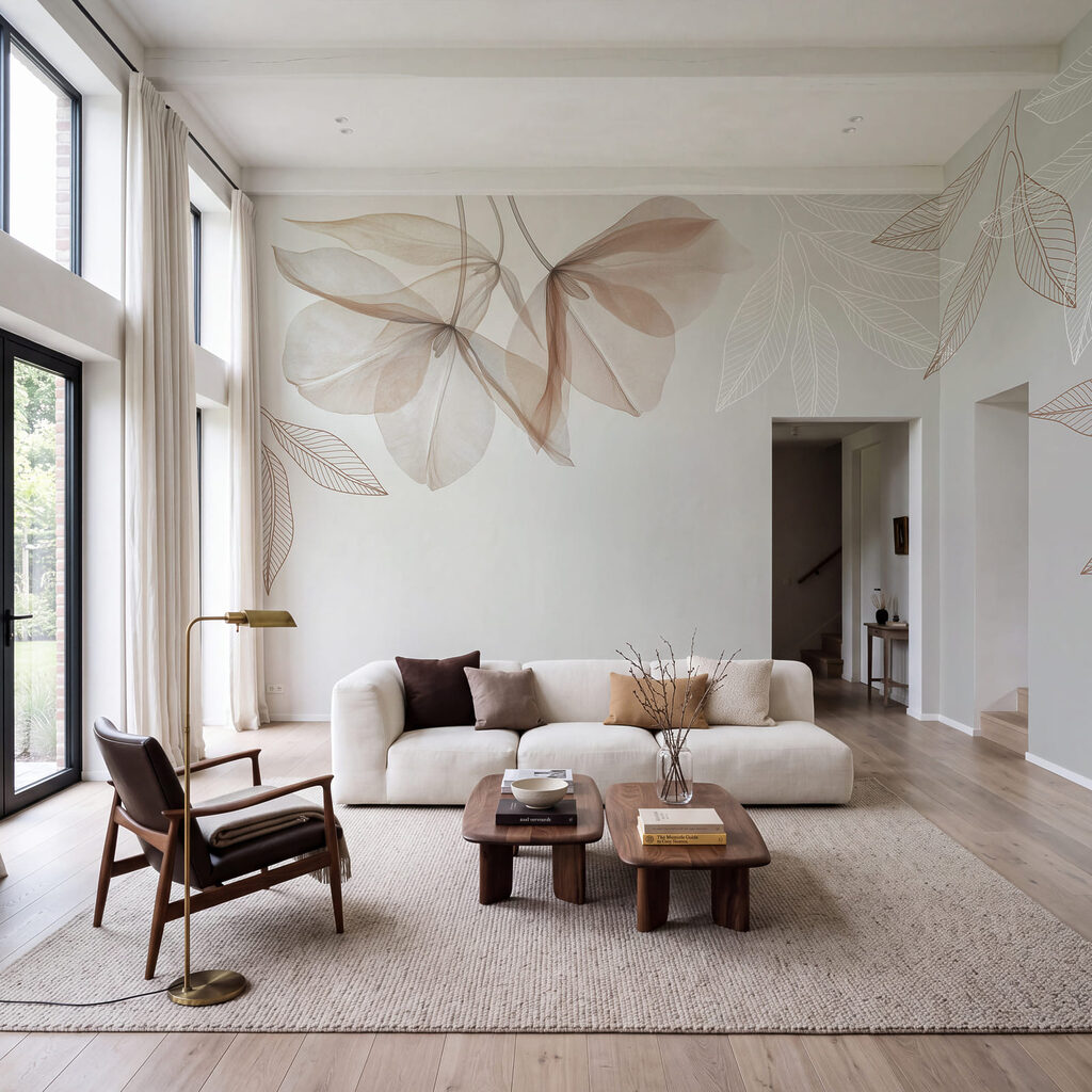 Delicate leaves in subtle hues