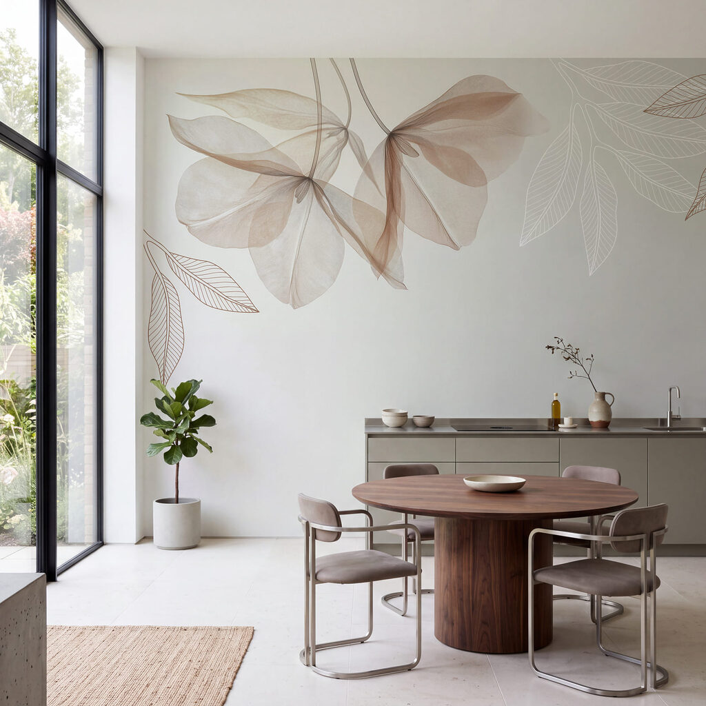 Delicate leaves in subtle hues
