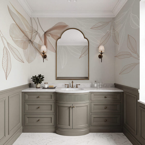 Delicate leaves in subtle hues
