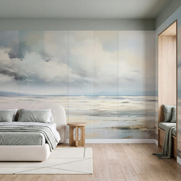Wall mural Beach with waves and clouds (SKU: w04203) Wall mural Beach with waves and clouds (SKU: w04203)