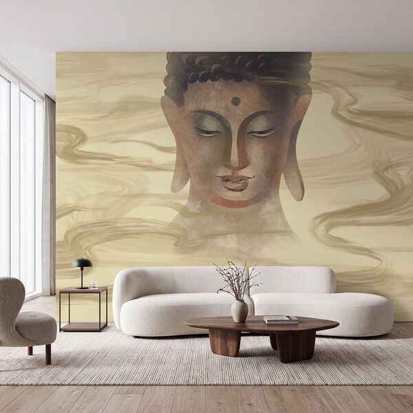 Painting of a buddha head Painting of a buddha head
