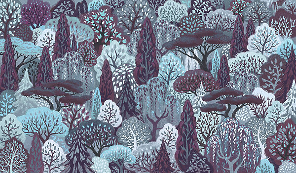 Wall mural Group of trees in a forest (SKU: t01033v4) Wall mural Group of trees in a forest (SKU: t01033v4)