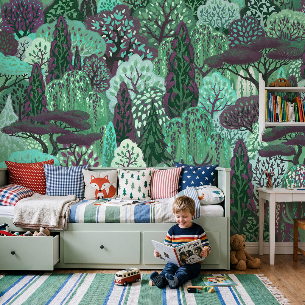 Wall mural Group of trees in a forest (SKU: t01033v5)