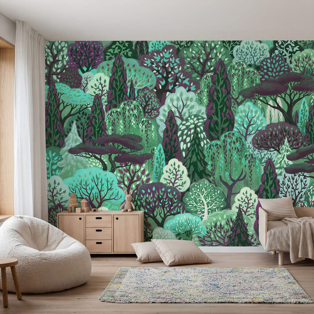 Wall mural Group of trees in a forest (SKU: t01033v5)