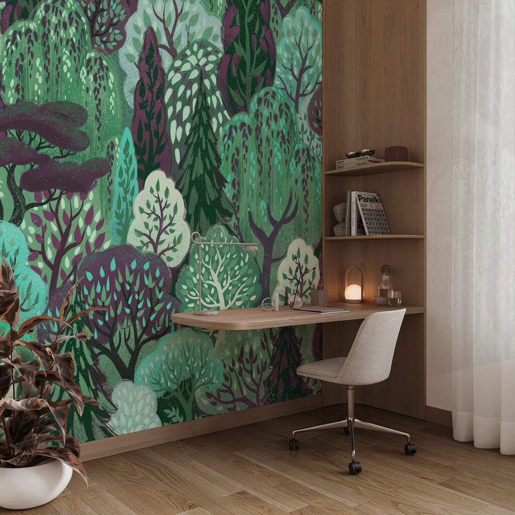 Wall mural Group of trees in a forest (SKU: t01033v5)