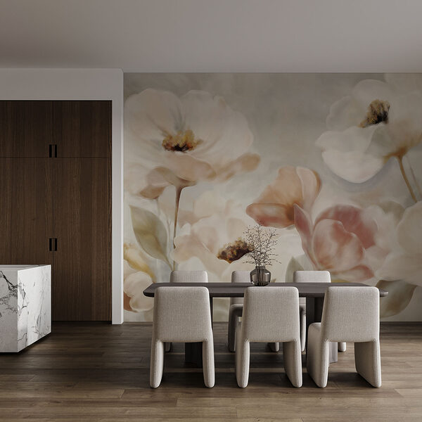 Wall mural Delicate blooms in soft hues (SKU: t01064) Wall mural Delicate blooms in soft hues (SKU: t01064)