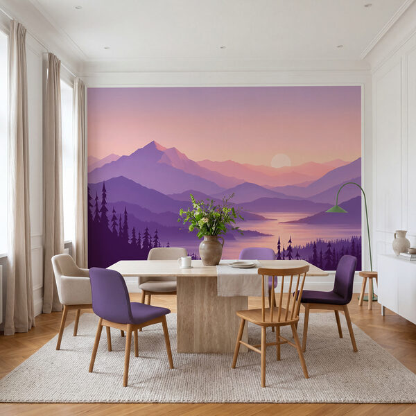 Wall mural Landscape of mountains and a lake (SKU: t01042v2) Wall mural Landscape of mountains and a lake (SKU: t01042v2)