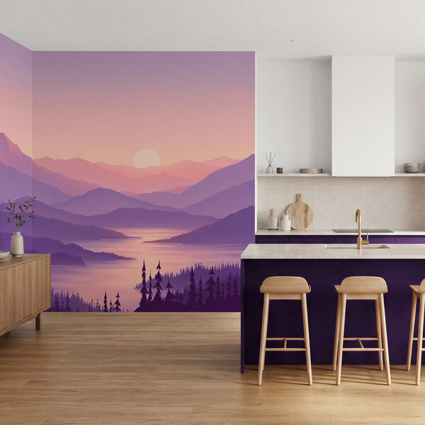 Wall mural Landscape of mountains and a lake (SKU: t01042v2) Wall mural Landscape of mountains and a lake (SKU: t01042v2)