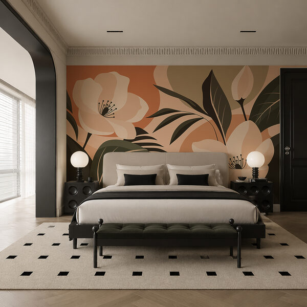 Wall mural Soft blooms on a warm background (SKU: t01045)