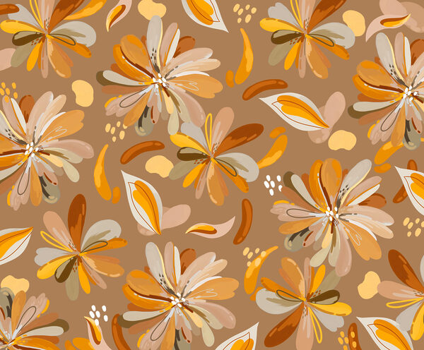 Wall mural Pattern of flowers and leaves (SKU: t01059) Wall mural Pattern of flowers and leaves (SKU: t01059)