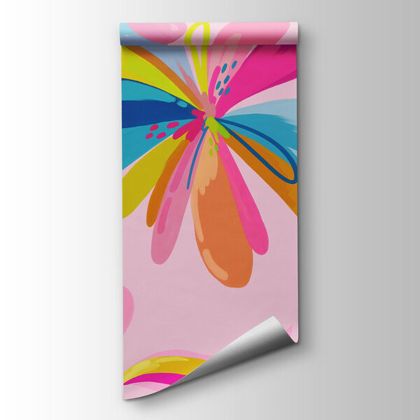 Wall mural Colorful flowers on a pink background (SKU: t01059v3) Wall mural Colorful flowers on a pink background (SKU: t01059v3)