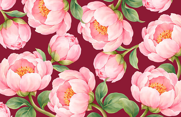 Wall mural Pattern of pink flowers (SKU: t01096v1) Wall mural Pattern of pink flowers (SKU: t01096v1)