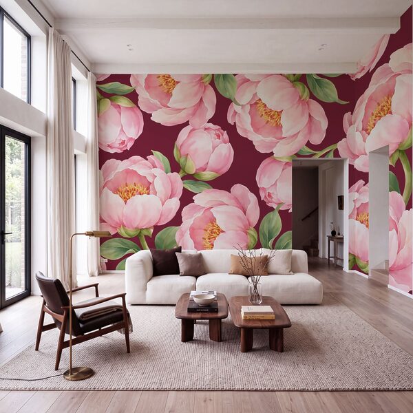 Wall mural Pattern of pink flowers (SKU: t01096v1) Wall mural Pattern of pink flowers (SKU: t01096v1)