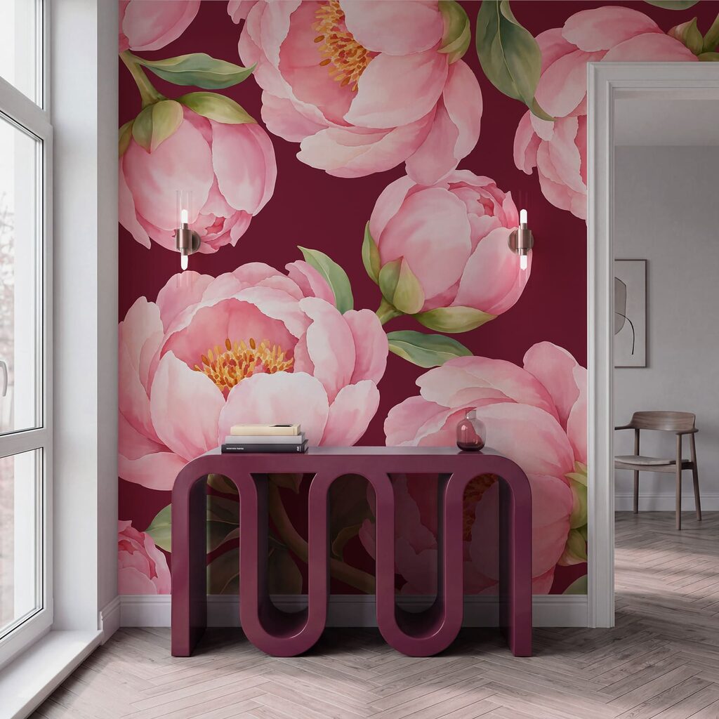 Wall mural Pattern of pink flowers (SKU: t01096v1) Wall mural Pattern of pink flowers (SKU: t01096v1)