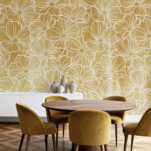 Wall mural Pattern of white flowers (SKU: t01098) Wall mural Pattern of white flowers (SKU: t01098)