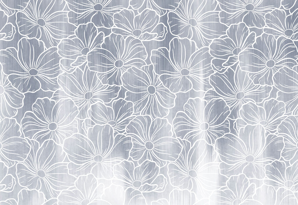 Wall mural White flowers on a gray background (SKU: t01098v2) Wall mural White flowers on a gray background (SKU: t01098v2)