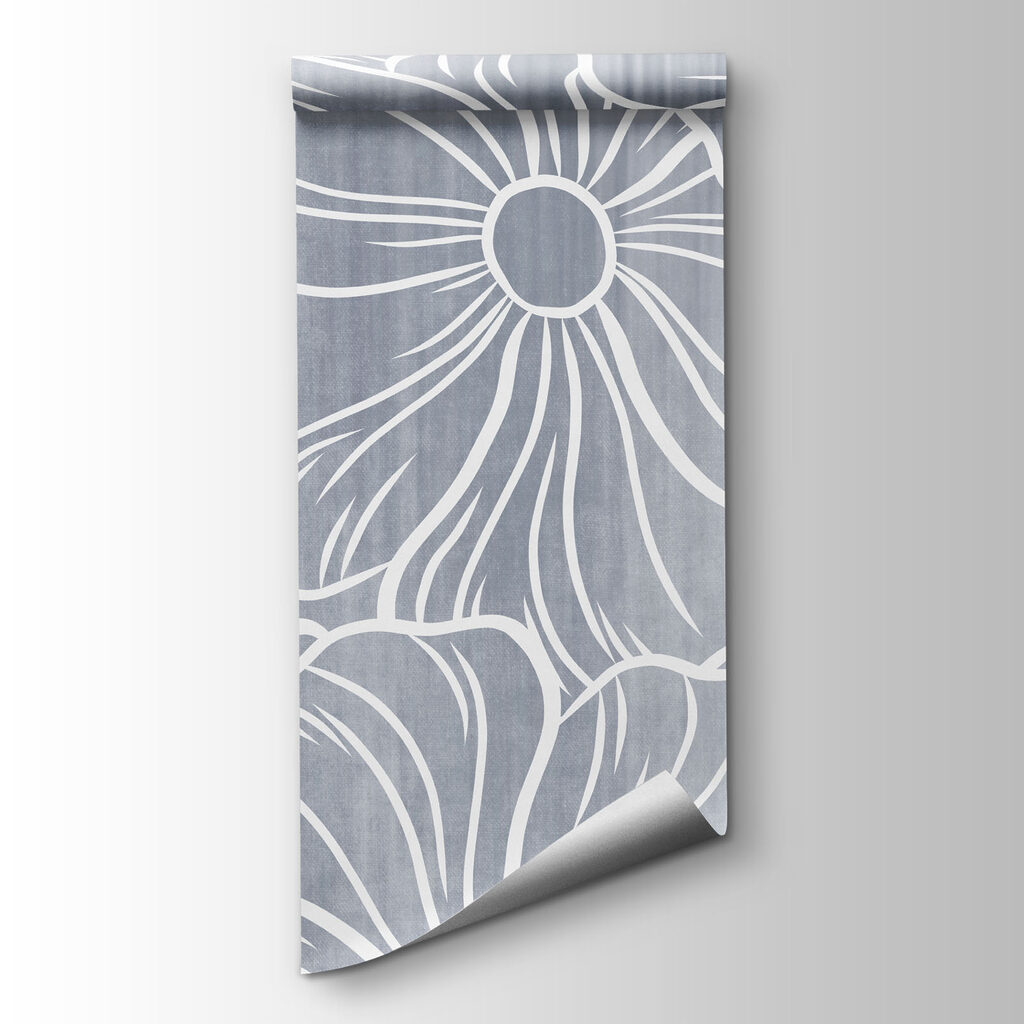 Wall mural White flowers on a gray background (SKU: t01098v2) Wall mural White flowers on a gray background (SKU: t01098v2)