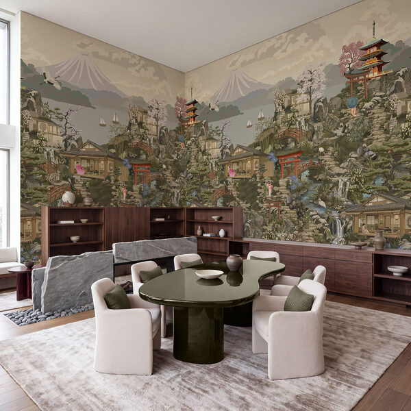 Wall mural Painting of a village (SKU: t01062) Wall mural Painting of a village (SKU: t01062)