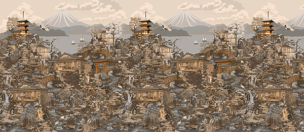 Wall mural Landscape with a mountain and a lake (SKU: t01062v1)