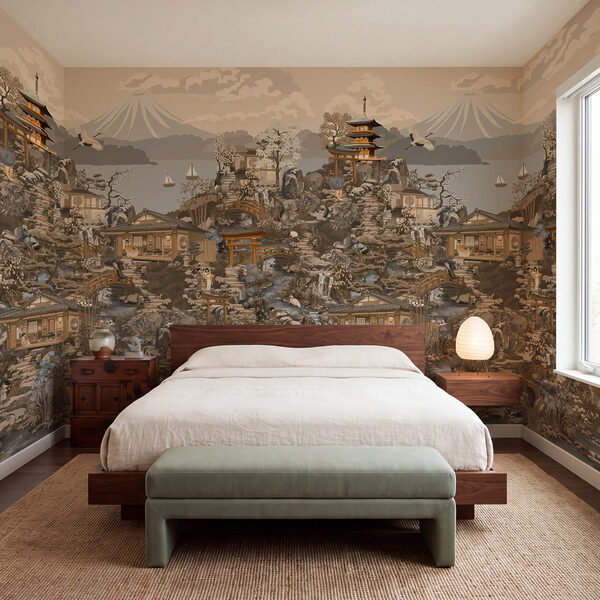 Wall mural Landscape with a mountain and a lake (SKU: t01062v1)