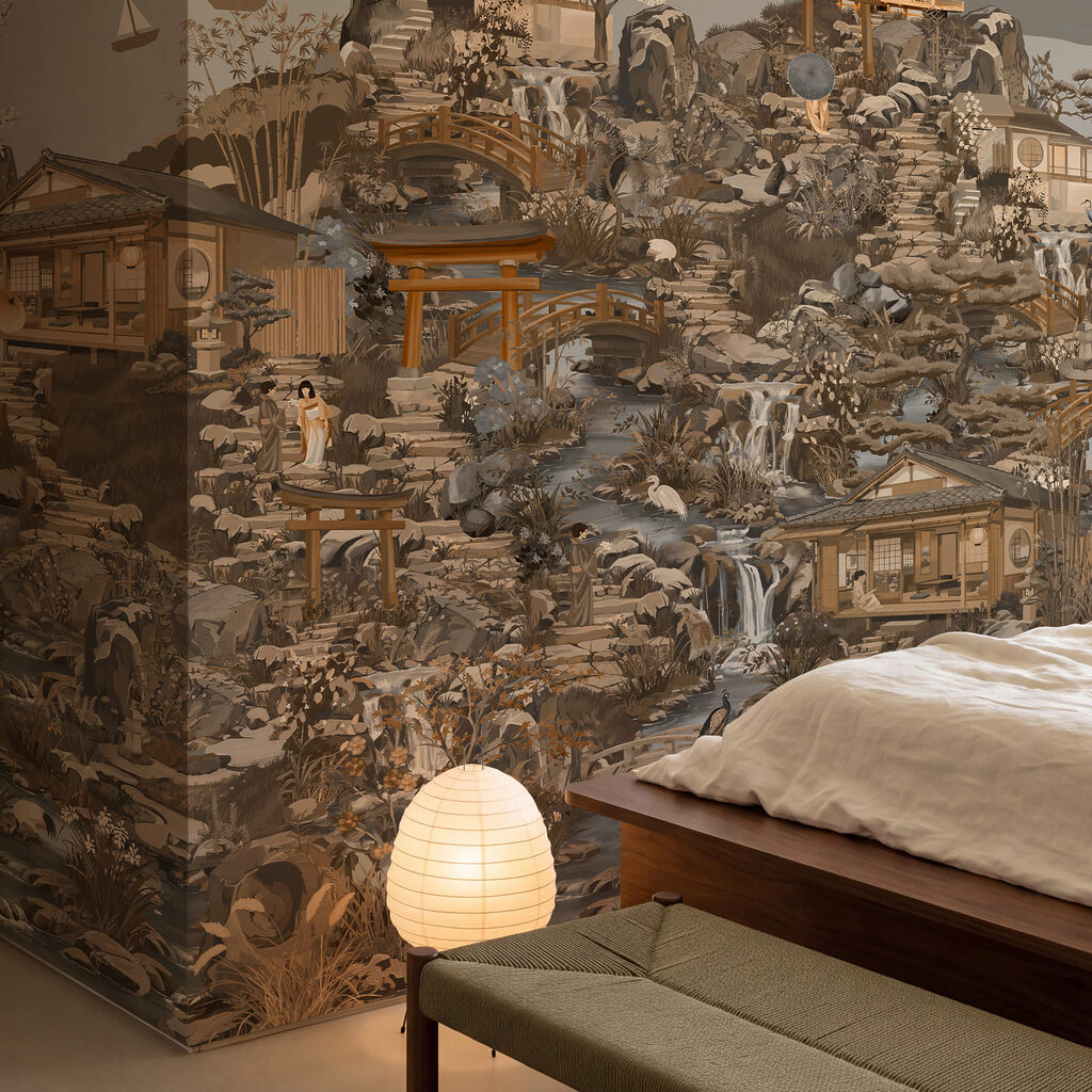 Wall mural Landscape with a mountain and a lake (SKU: t01062v1)