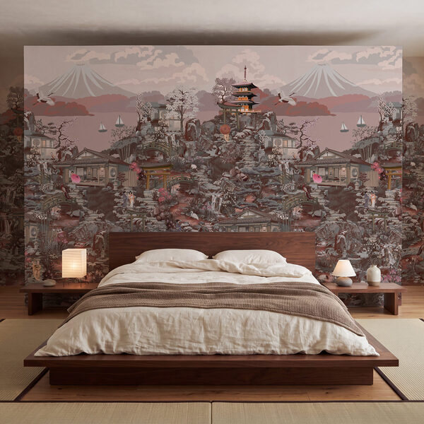 Wall mural Landscape with buildings and mountains (SKU: t01062v3) Wall mural Landscape with buildings and mountains (SKU: t01062v3)