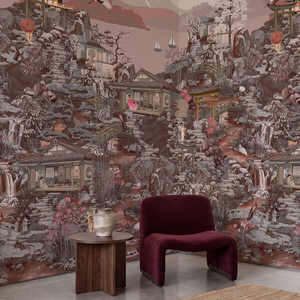 Wall mural Landscape with buildings and mountains (SKU: t01062v3) Wall mural Landscape with buildings and mountains (SKU: t01062v3)