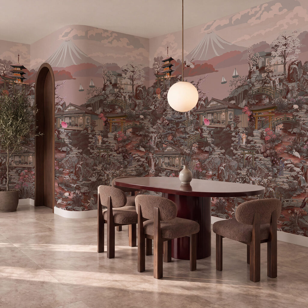 Wall mural Landscape with buildings and mountains (SKU: t01062v3) Wall mural Landscape with buildings and mountains (SKU: t01062v3)