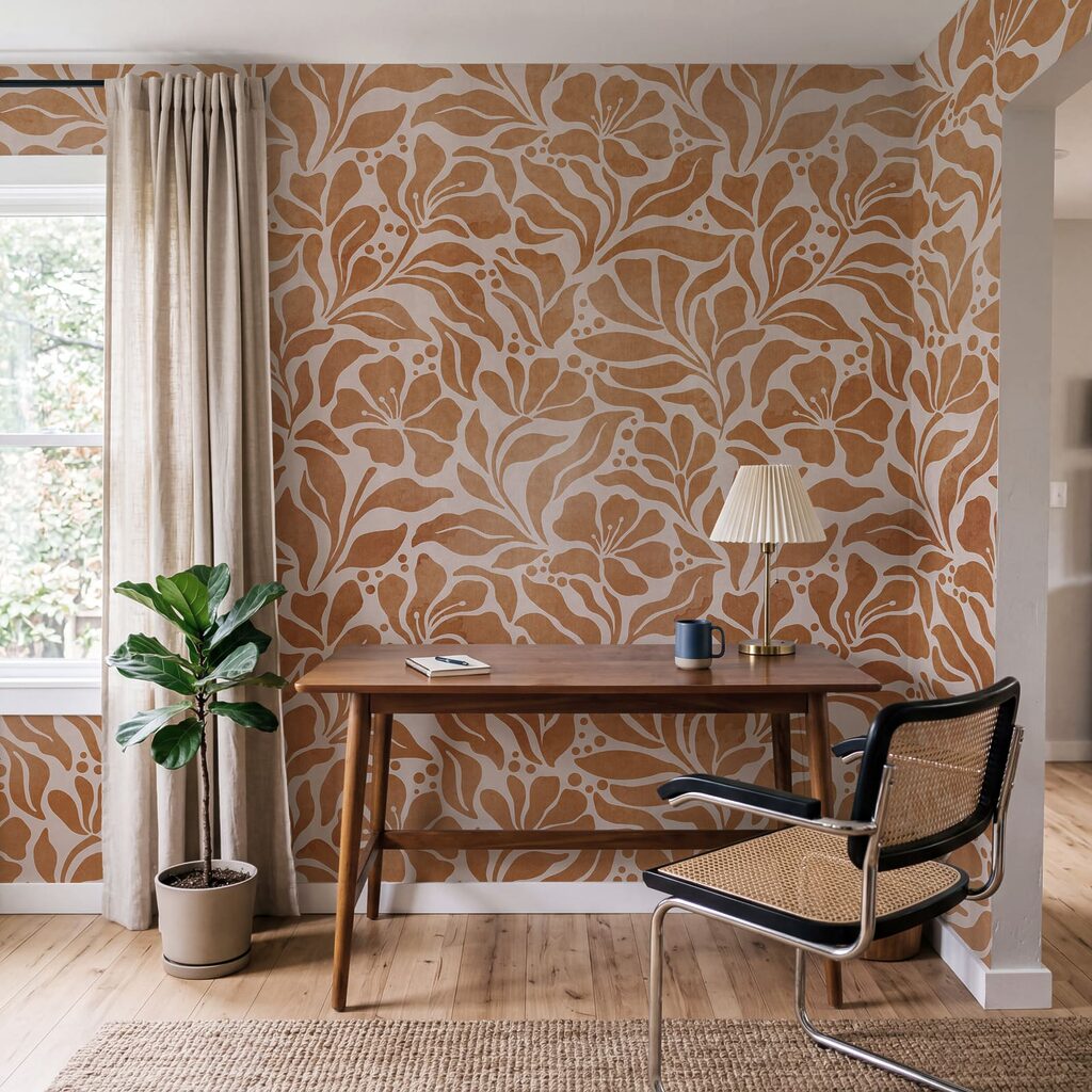 Wall mural Nature-inspired floral pattern design (SKU: t01114)