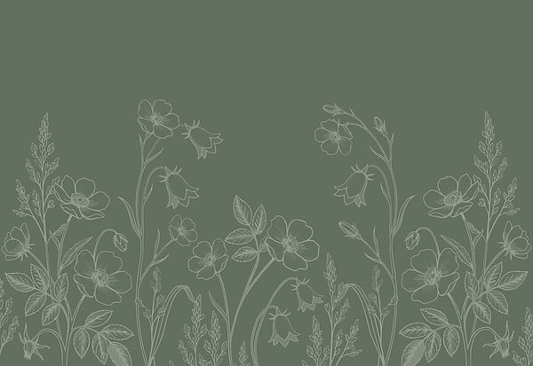 Wall mural Line of flowers and plants (SKU: t01071v1) Wall mural Line of flowers and plants (SKU: t01071v1)