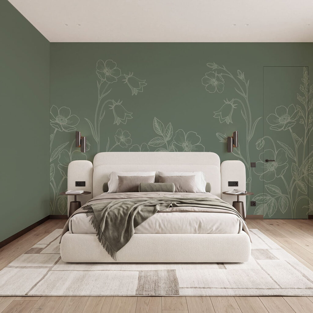 Wall mural Line of flowers and plants (SKU: t01071v1) Wall mural Line of flowers and plants (SKU: t01071v1)
