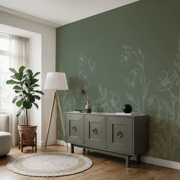 Wall mural Line of flowers and plants (SKU: t01071v1) Wall mural Line of flowers and plants (SKU: t01071v1)