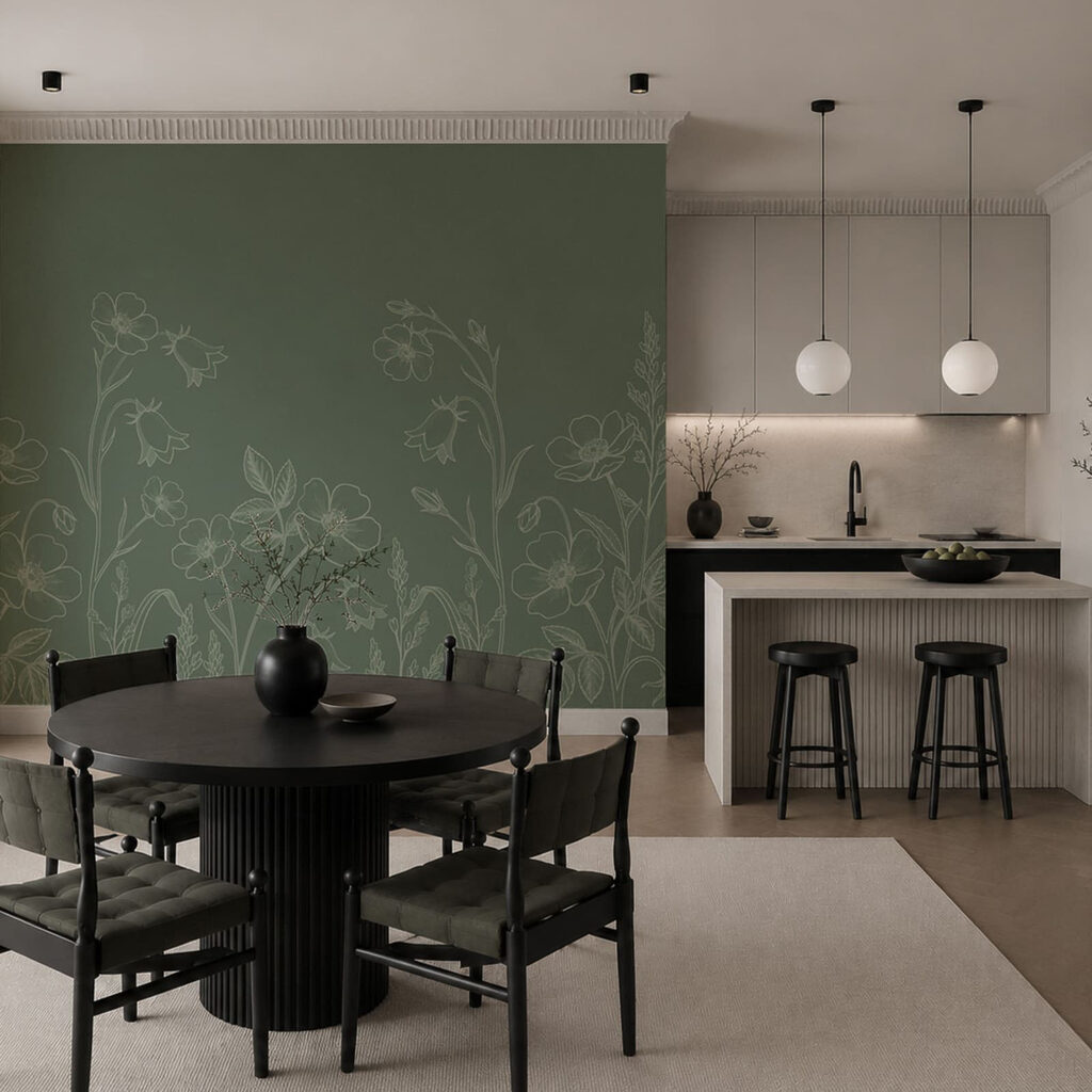 Wall mural Line of flowers and plants (SKU: t01071v1) Wall mural Line of flowers and plants (SKU: t01071v1)