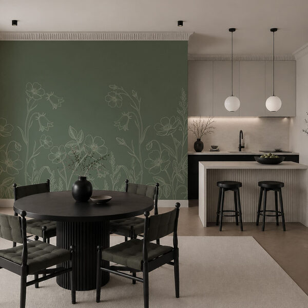 Wall mural Line of flowers and plants (SKU: t01071v1) Wall mural Line of flowers and plants (SKU: t01071v1)