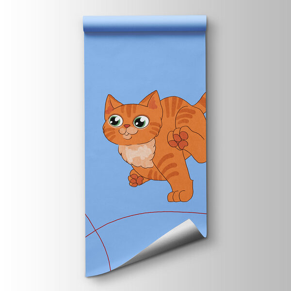 Wall mural Pattern of cats and a ball (SKU: t01105v1) Wall mural Pattern of cats and a ball (SKU: t01105v1)