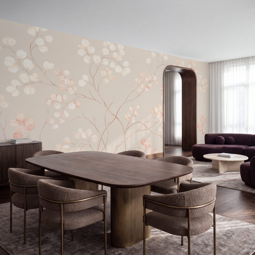 Wall mural Delicate blooms in soft pastel hues (SKU: t01115v1) Wall mural Delicate blooms in soft pastel hues (SKU: t01115v1)