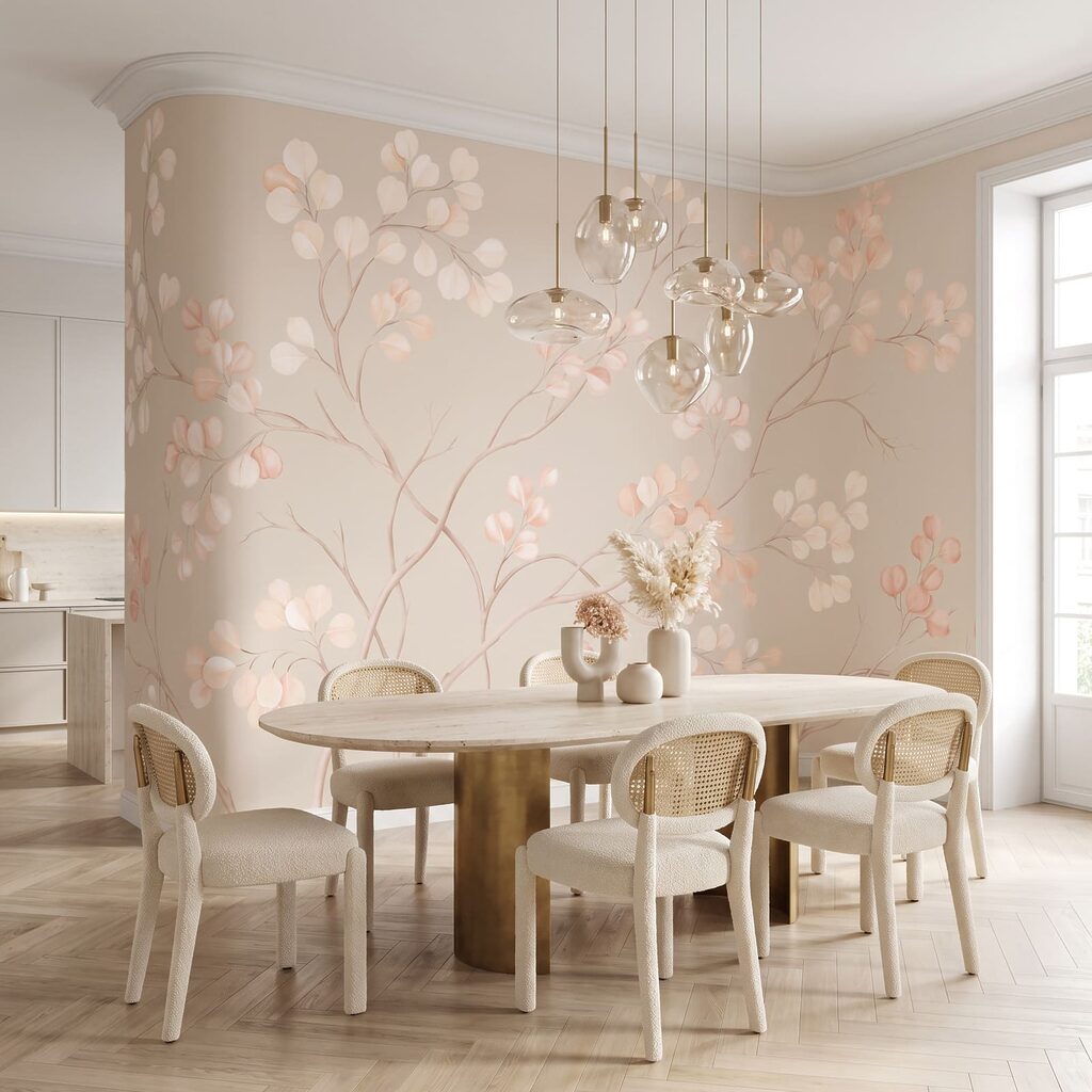 Wall mural Delicate blooms in soft pastel hues (SKU: t01115v1) Wall mural Delicate blooms in soft pastel hues (SKU: t01115v1)