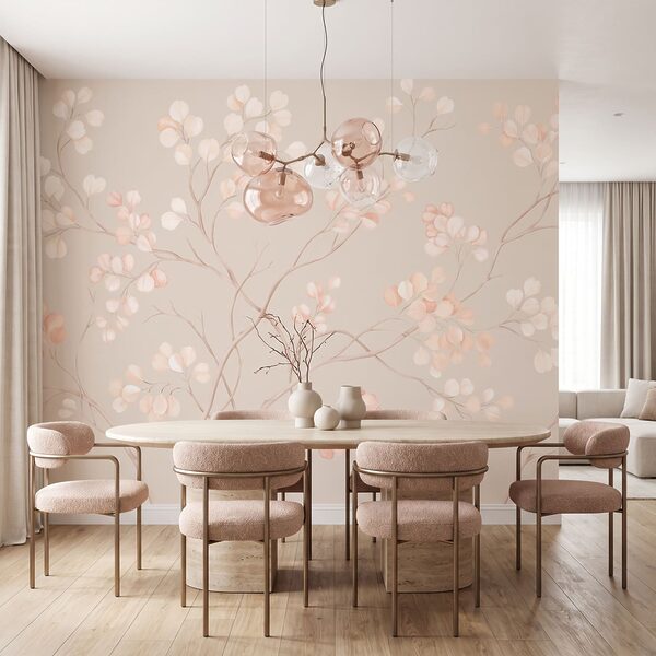Wall mural Delicate blooms in soft pastel hues (SKU: t01115v1) Wall mural Delicate blooms in soft pastel hues (SKU: t01115v1)